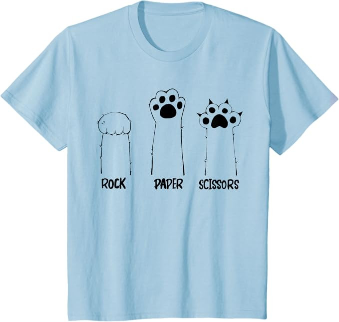 Rock Paper Scissors Cat Paw Kids Boys Girls Youth Funny Cat T-Shirt | Amazon (US)