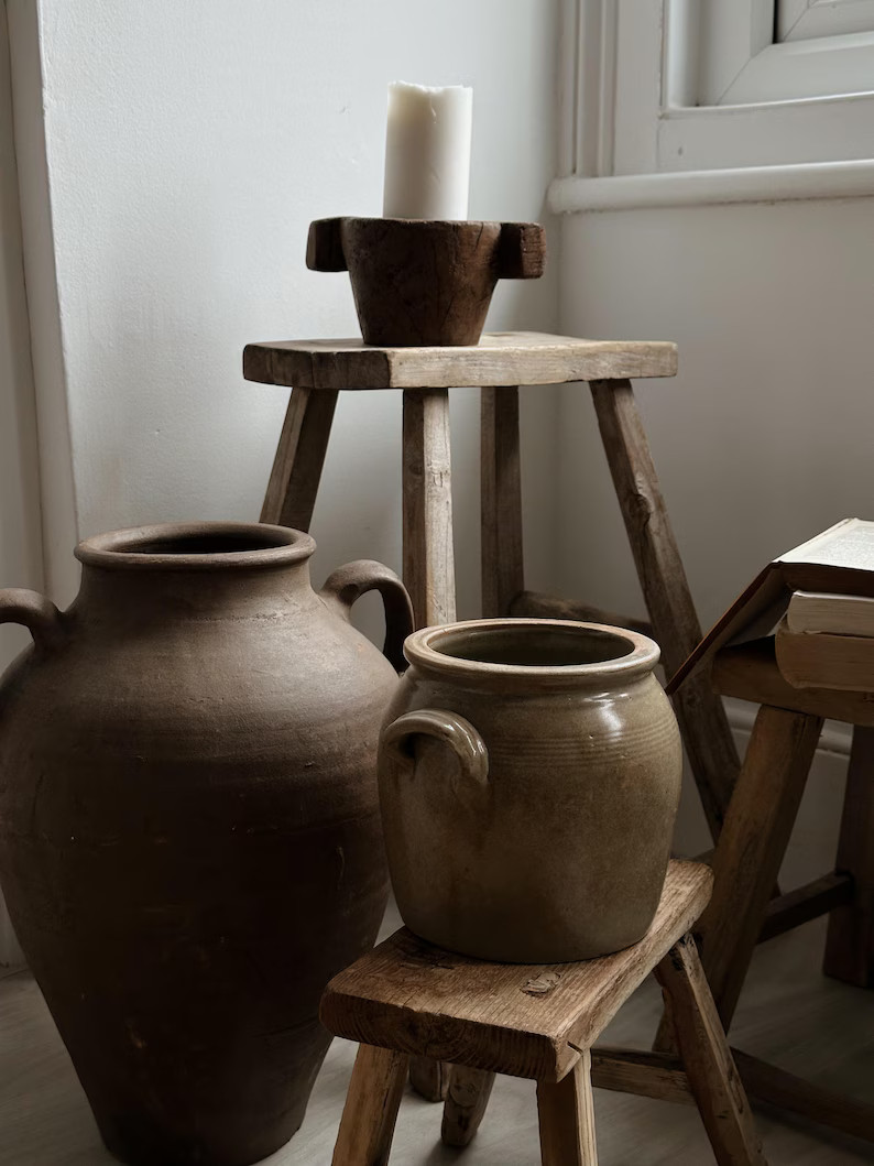 Antique French Stoneware Confit Pot, Vintage French Vessel, Confit Jar, White Organic Vase, Stora... | Etsy (US)