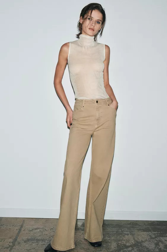 ZW COLLECTION WIDE-LEG HIGH-WAIST JEANS | Zara UK