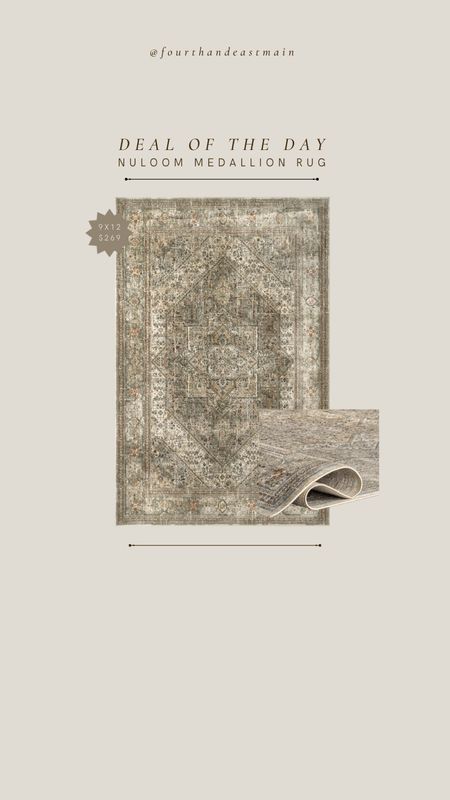 deal of the day // nuloom medallion rug with a soft pile 9x12 for under $275. this is such a pretty rug 

#LTKhome