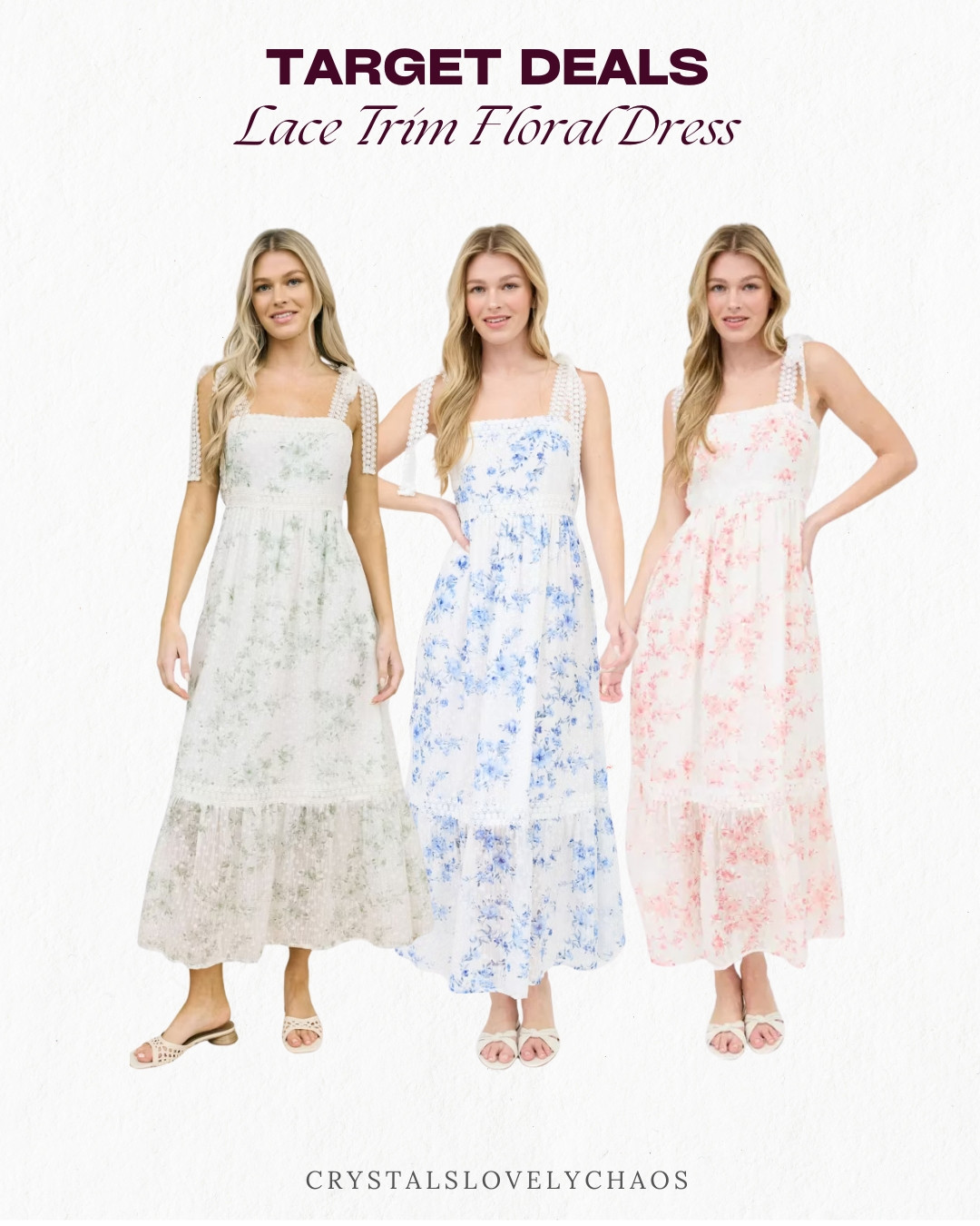 Target find 🌸 I’m loving this Lace Trim Floral Dress! So pretty, feminine, and perfect for spring or summer days. Available in different colors. 

 #LTKootd #LTKmomlife #LTKBeauty