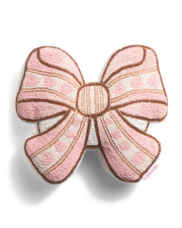14x12 Beaded Bow Pillow | TJ Maxx