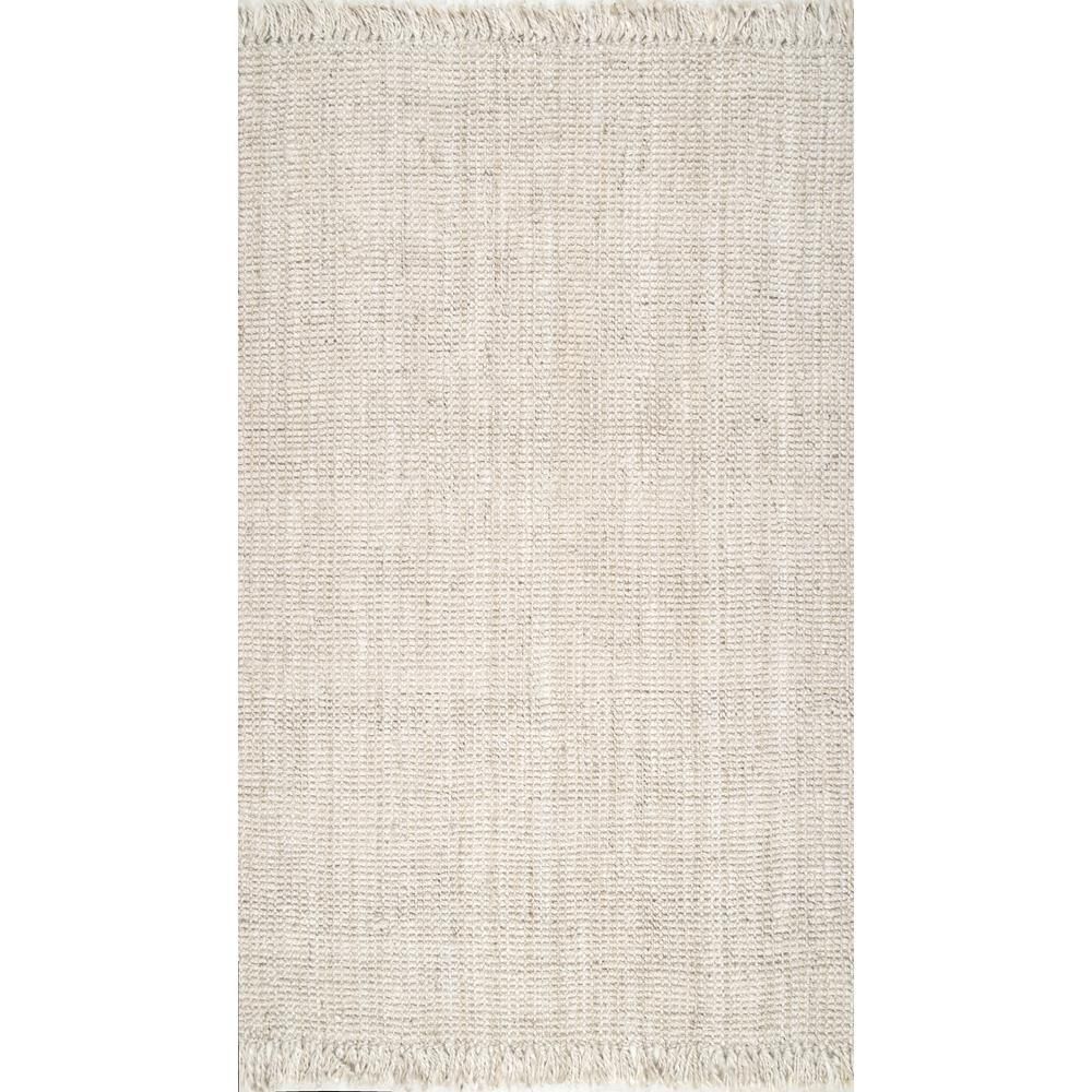 nuLOOM Natura Chunky Loop Jute Off-White 6 ft. x 9 ft. Area Rug-NCCL01E-609 - The Home Depot | The Home Depot