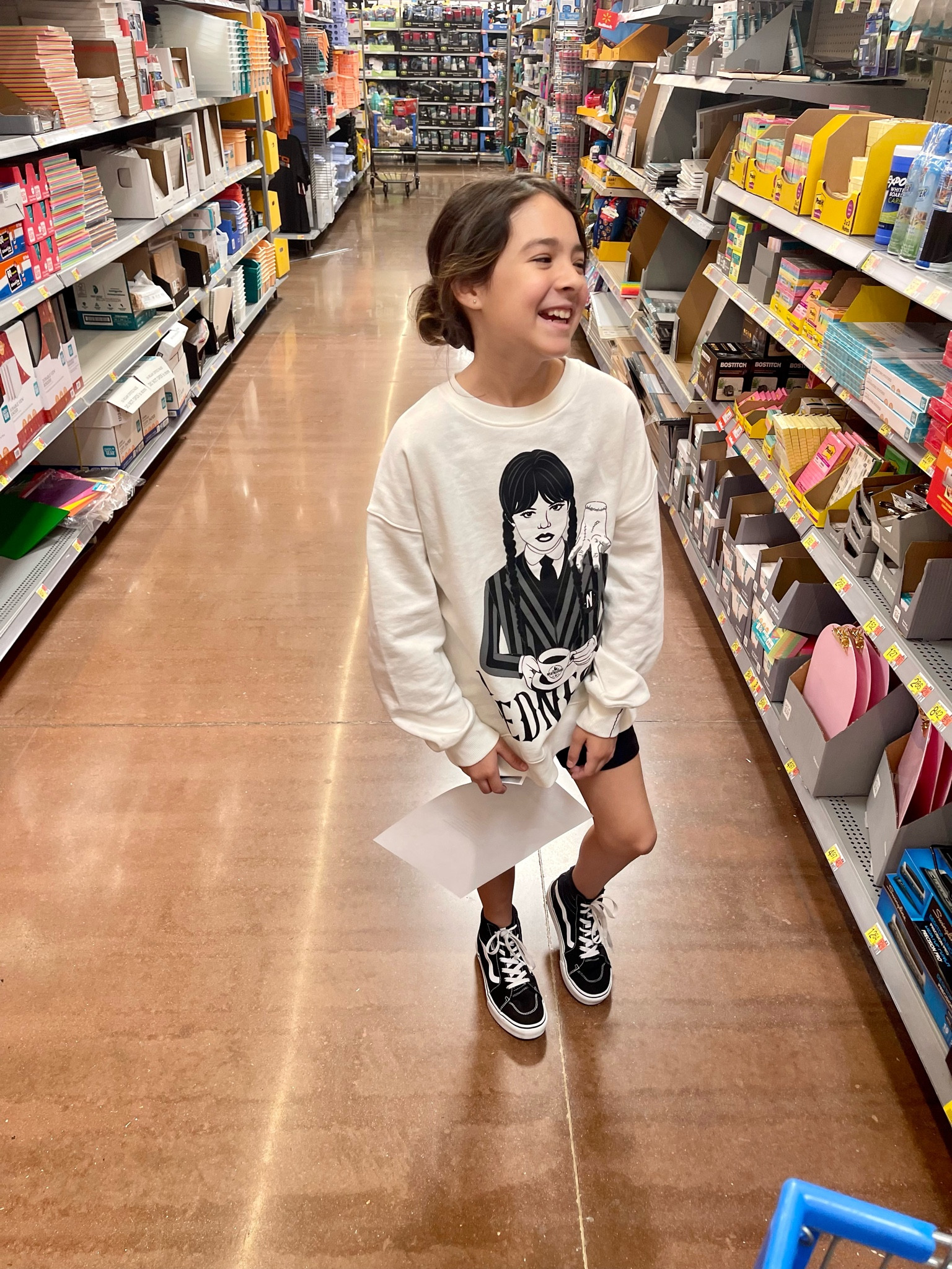 Back to school shopping at Walmart! Can’t believe I have a 4th grader! Also amazed I was able to spend less than $40 for everything on her school supply list!

Stella’s wearing her new fave Wednesday sweatshirt from Zara 🖤

#LTKBacktoSchool #LTKkids #LTKunder50