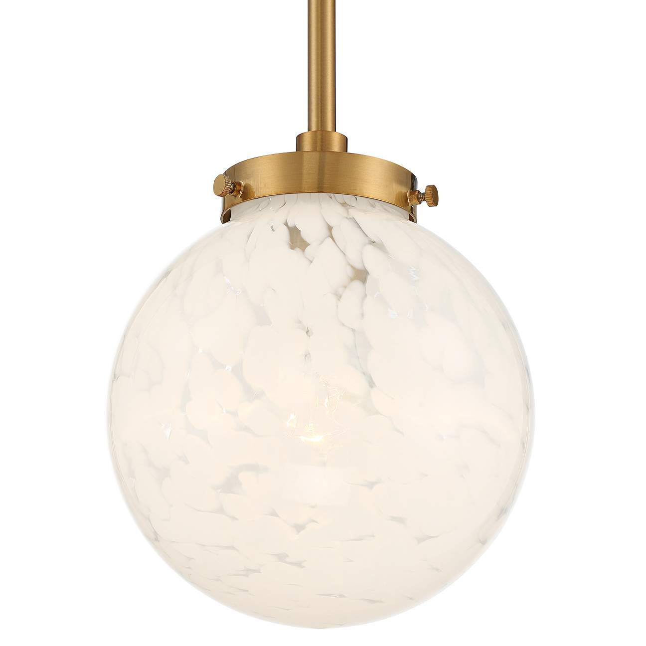 Possini Euro Candide 7" Wide Gold and Crackle Glass Globe Mini-Pendant | Lamps Plus