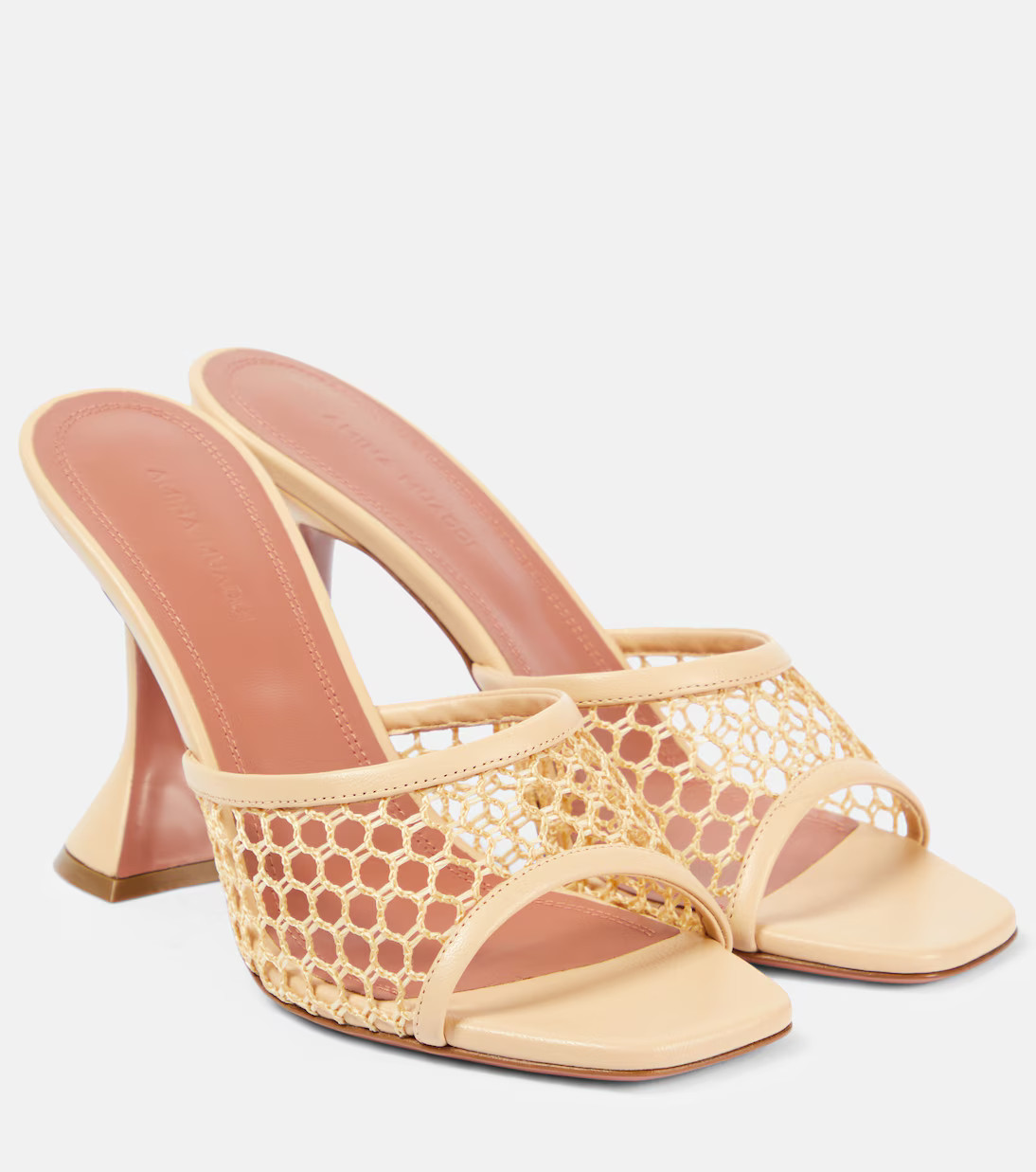 Lupita 95 fishnet leather-trimmed mules | Mytheresa (UK)