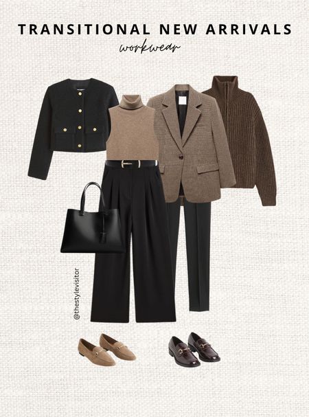 Transitional new arrivals - workwear 💼

Leave a 🖤 to favorite this post and come back later to shop. 

Outfit inspiration, Collarless Wool-Blend Jacket, Abercrombie & Fitch, Zip-up Cardigan, Wide trousers, Mango, Loafers Dark red, beige loafers, suit jacket. 
H&M

#LTKSeasonal #LTKworkwear #LTKeurope