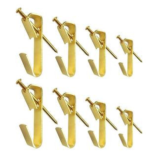 Picture Hanging Kit with Assorted Hooks and Nails for Wooden and Dry Walls Holds 10-50 lbs. 170-Pieces Gold | The Home Depot