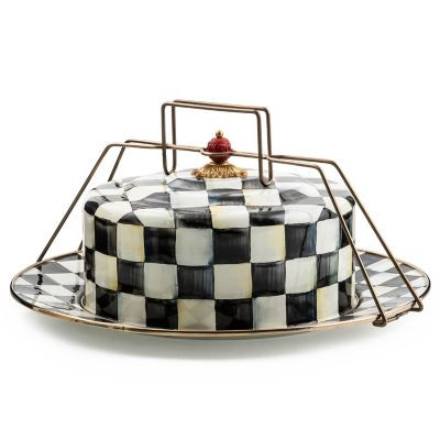 MacKenzie-Childs Courtly Check Enamel Cake Carrier | MacKenzie-Childs