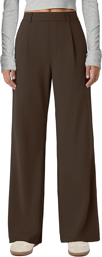 Gracyoga Wide Leg Pants for Women Stretchy Pull On Work Pants High Waisted Business Casual Trouse... | Amazon (US)