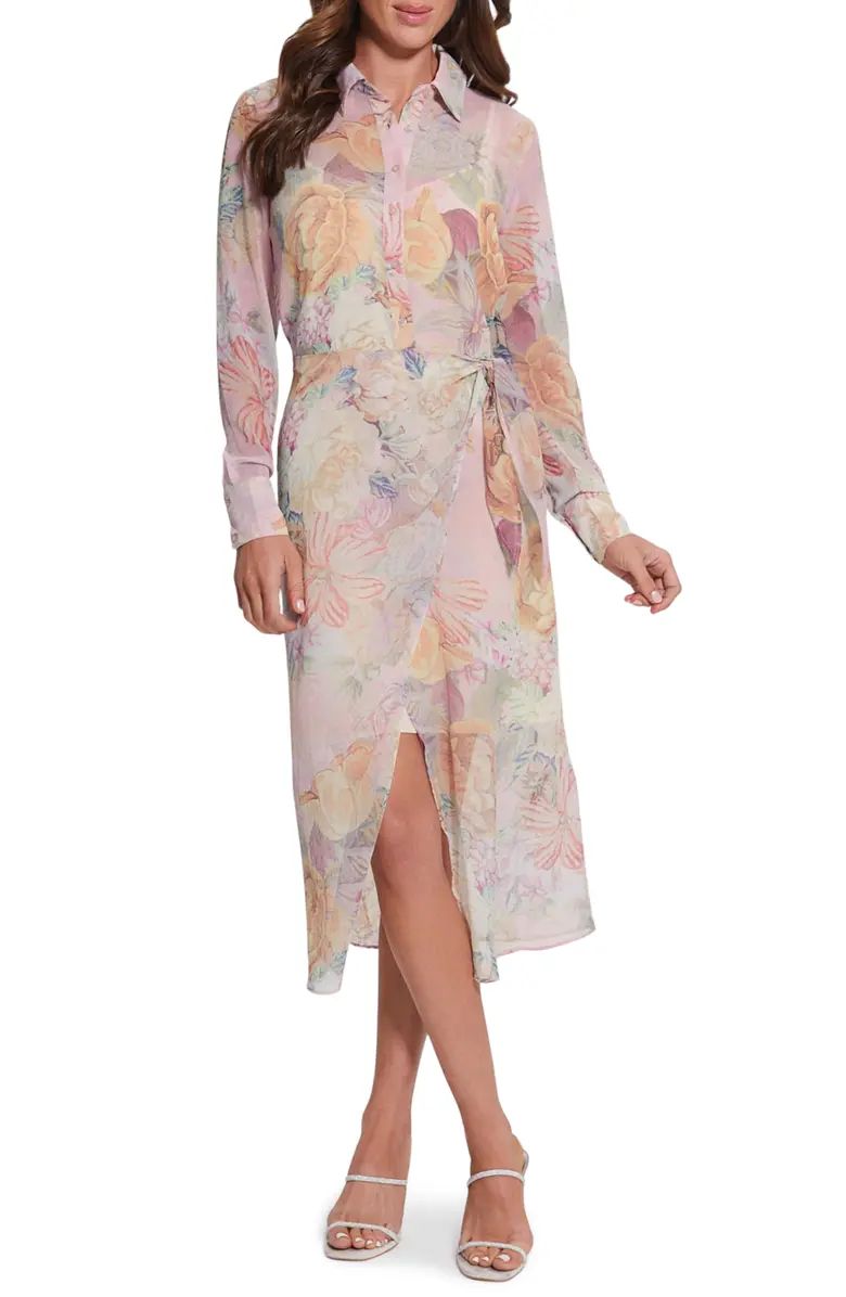 Lama Floral Long Sleeve Midi Shirtdress | Nordstrom