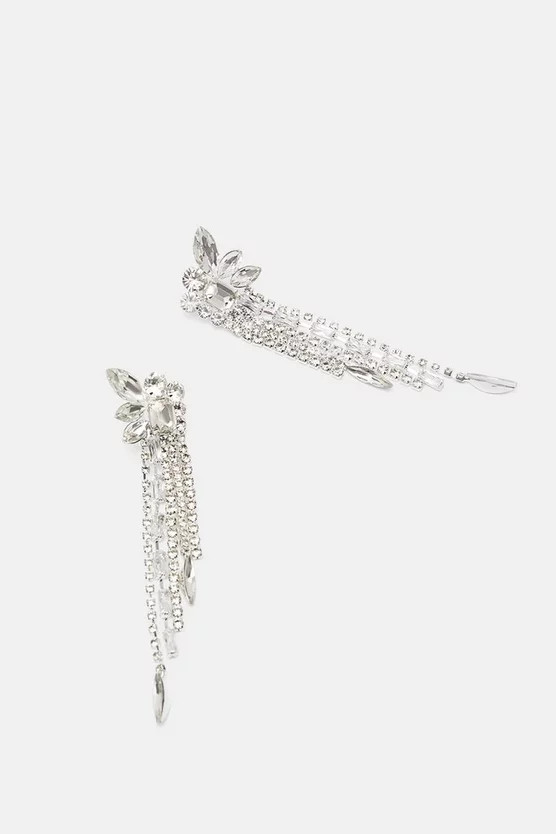 Diamante Drop Earrings | Karen Millen UK + IE + DE + NL