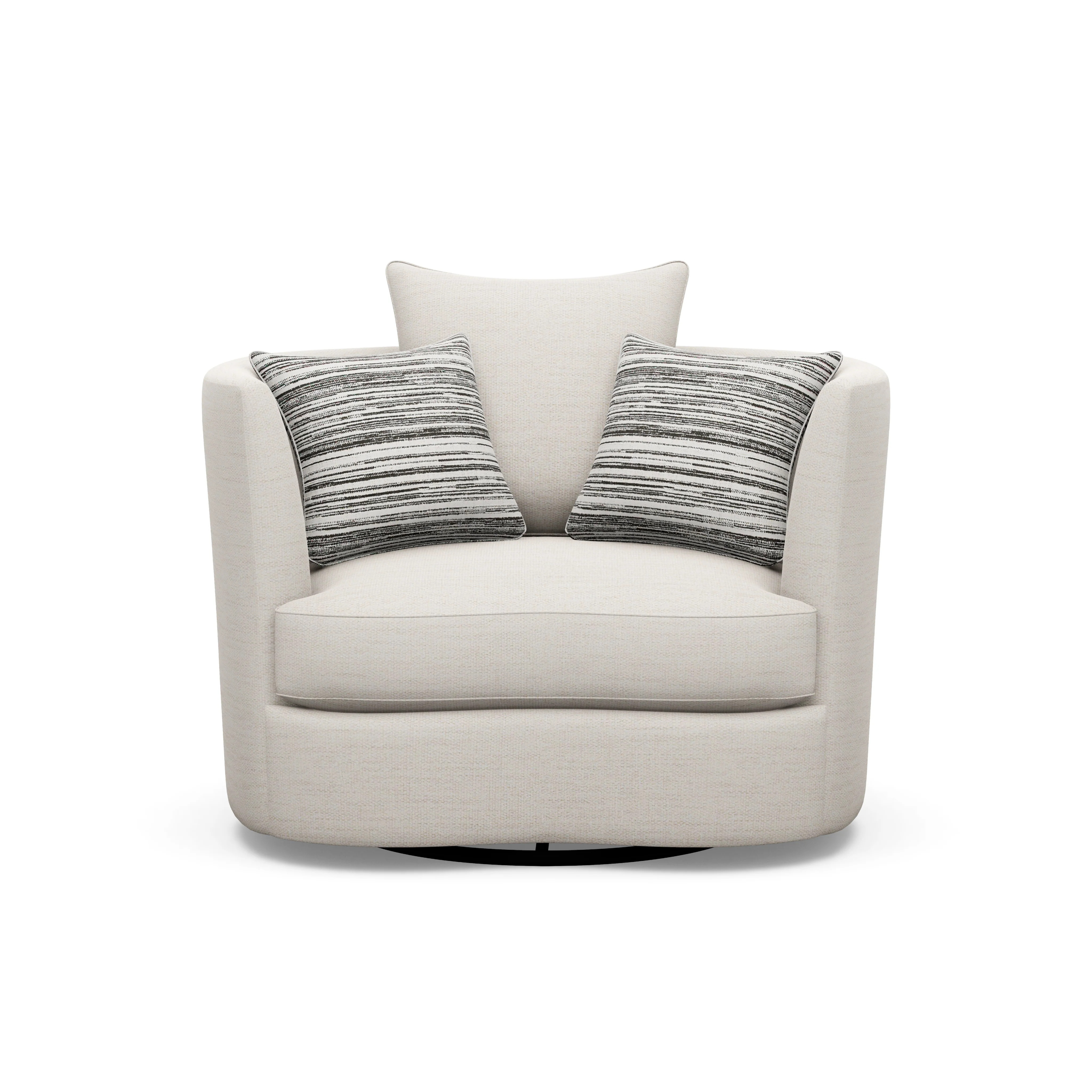 Bruno Swivel Chair in White Performance Fabric | Outrageous Interiors + Design