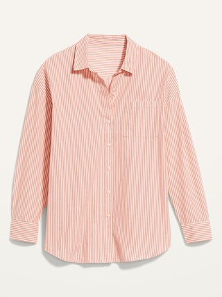 Oversized Striped Boyfriend Shirt for Women | Old Navy (US)