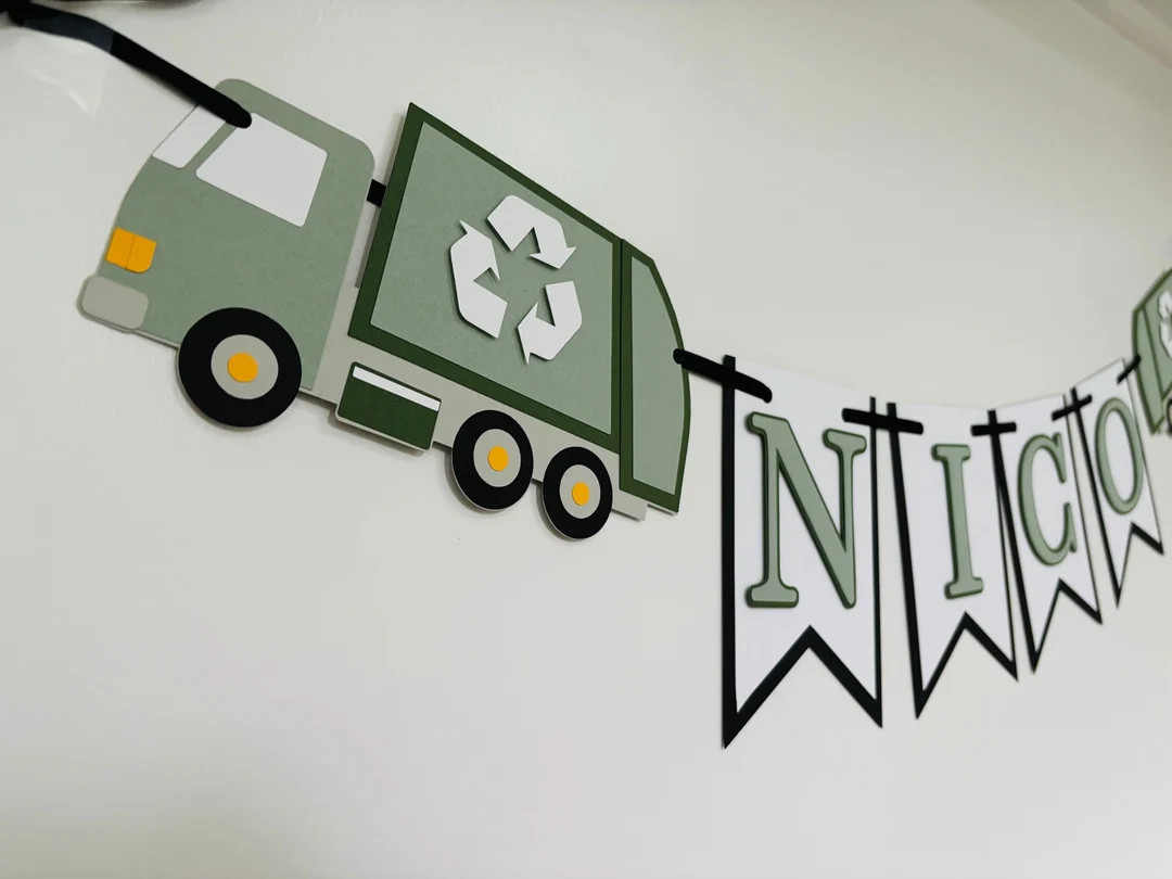 Garbage Truck Birthday, Recycling Truck Birthday, Garbage Recycling Truck Birthday, Garbage Truck... | Etsy (US)