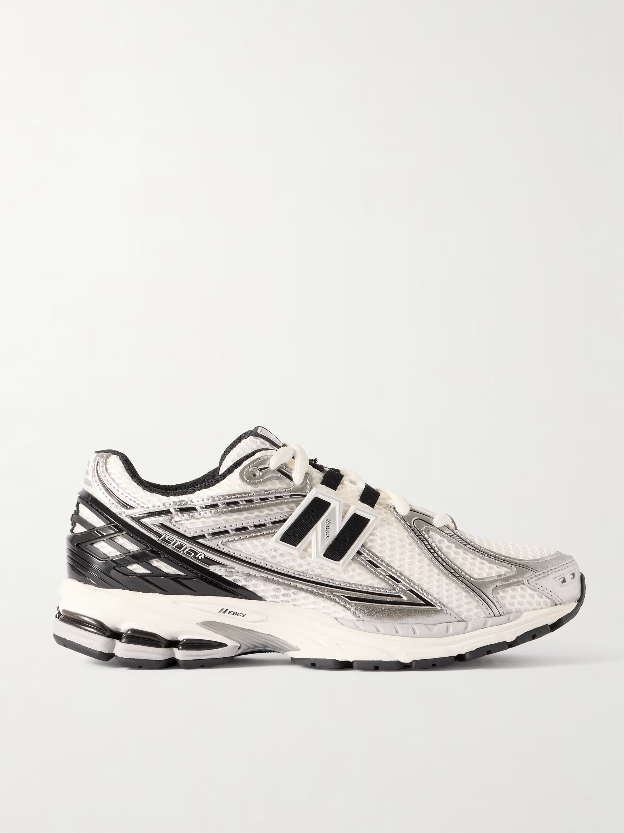 1906 metallic faux leather-trimmed mesh sneakers | NET-A-PORTER (UK & EU)