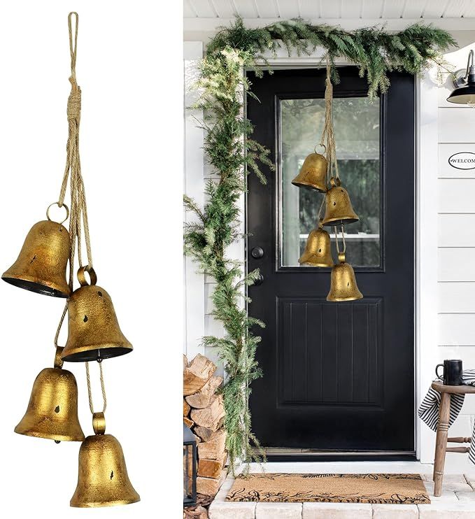 Styleonme Decorative Bells, Christmas Bells, Metal Indoor and Outdoor Blessing Bells, 4-Piece Set... | Amazon (US)