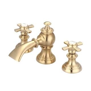 Water Creation 8 in. Adjustable Widespread 2-Handle Antique Flow Lavatory Faucet in Satin Brass F... | The Home Depot