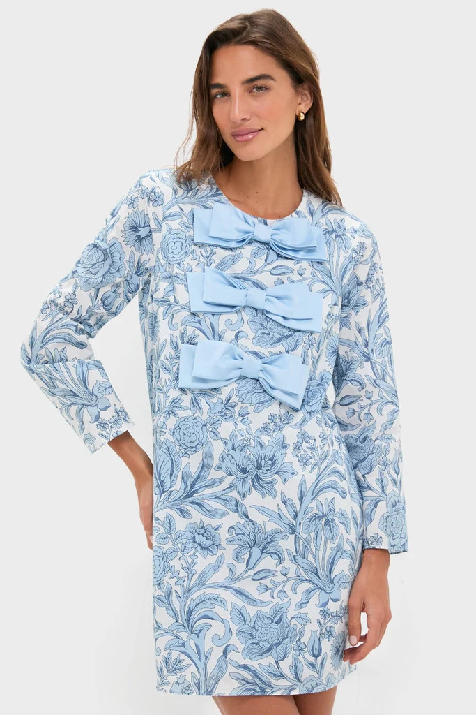 Blue Chintz Clarice Bows Dress | Tuckernuck (US)