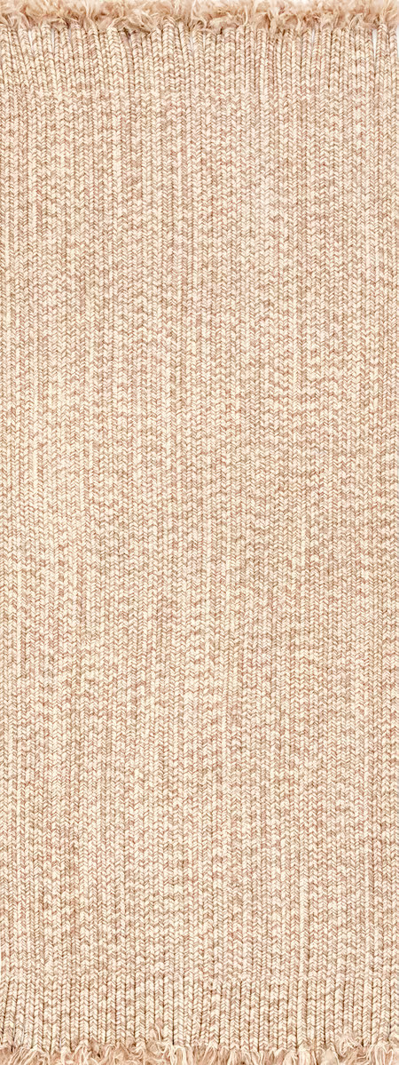 Tan Ashen Braided Tassel Indoor/Outdoor 2' 6" x 8' Area Rug | Rugs USA