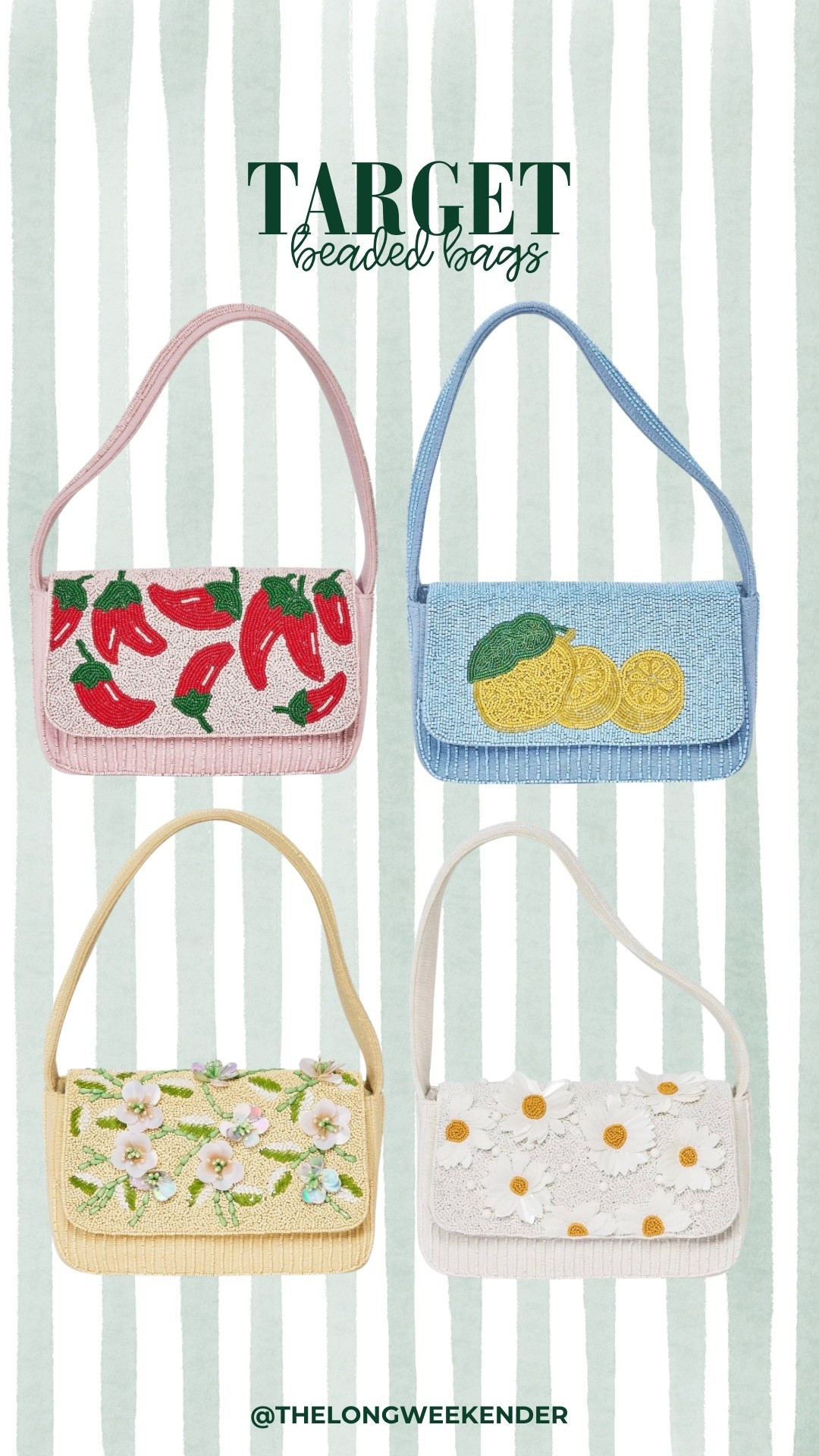 $35 beaded purses from Target! I bought the pepper bag because I love a spicy margarita so I thought it was fitting! The bags are a good quality for the price too 🌶️ 

#LTKTravel #LTKSpringSale #LTKootd