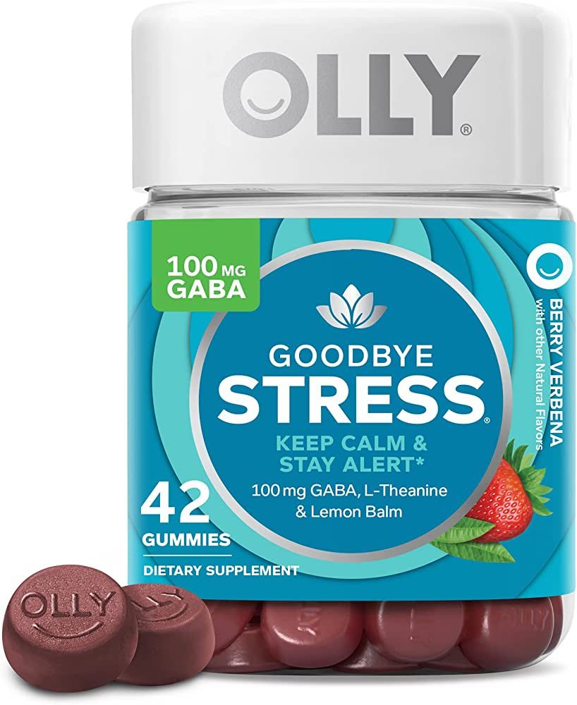 OLLY Goodbye Stress Gummy, GABA, L-Theanine, Lemon Balm, Stress Relief Supplement, Berry - 42 Cou... | Amazon (US)