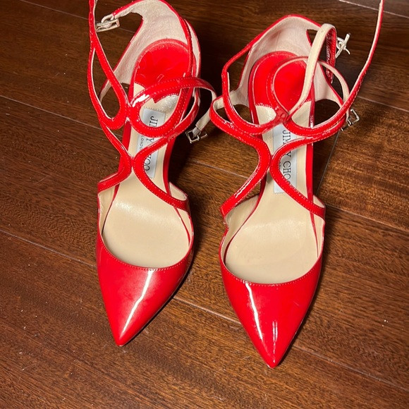 Jimmy Choo red patent lancer | Poshmark