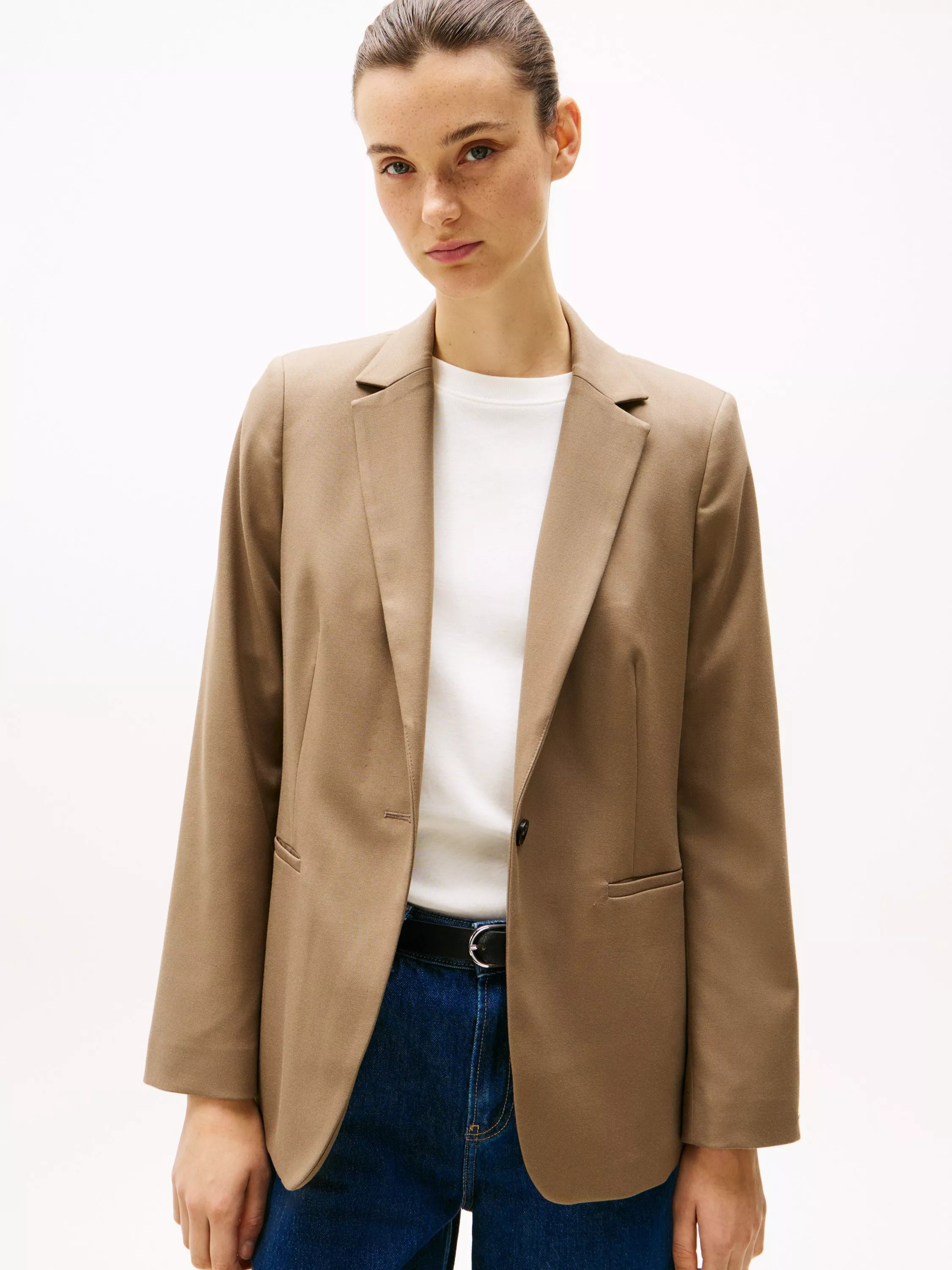 Tommy Hilfiger Regular Fit Blazer, Brown | John Lewis (UK)