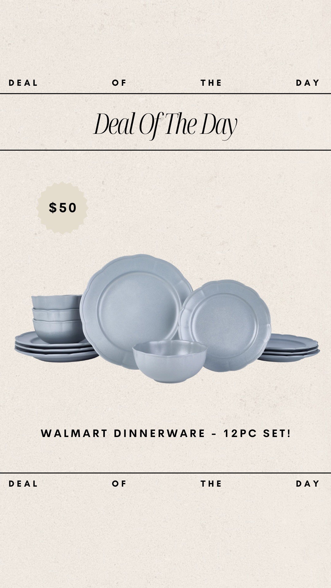 Deal of the Day - Walmart Scalloped Dinnerware 12 piece set // only $50!

dinnerware, scalloped plates, affordable dinnerware, walmart dining, blue affordable dinnerware, summer dinnerware, summer hosting, walmart kitchen 

#LTKSummerEdit #LTKHome #LTKFindsUnder50