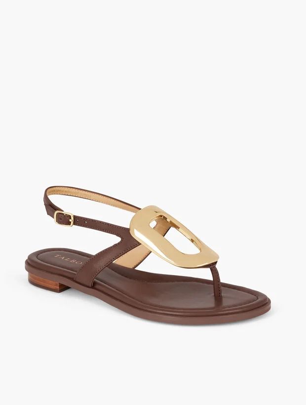 Keri Ring Soft Nappa Flat Sandals | Talbots