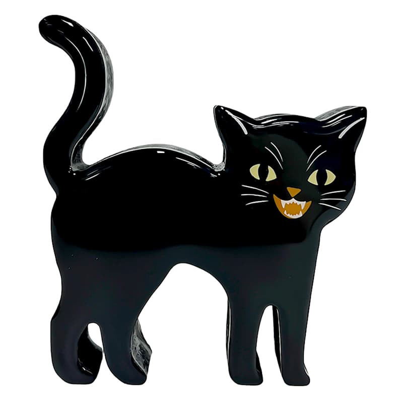 Wooden Black Cat, 5" | At Home