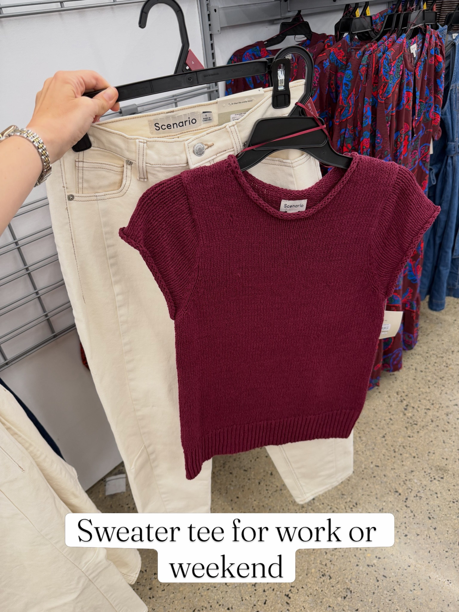 Walmart sweater tees are a great way to elevate your basic tee and jeans look. #walmartfashion