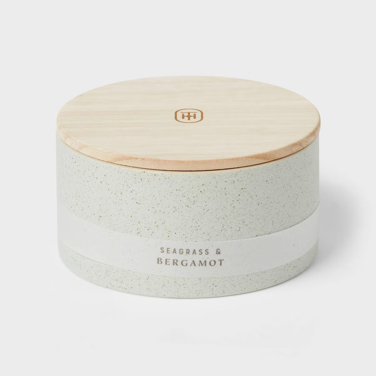 3-Wick 14oz Matte Textured Ceramic Wooden Wick Candle Blue/Seagrass and Bergamot - Threshold™; | Target