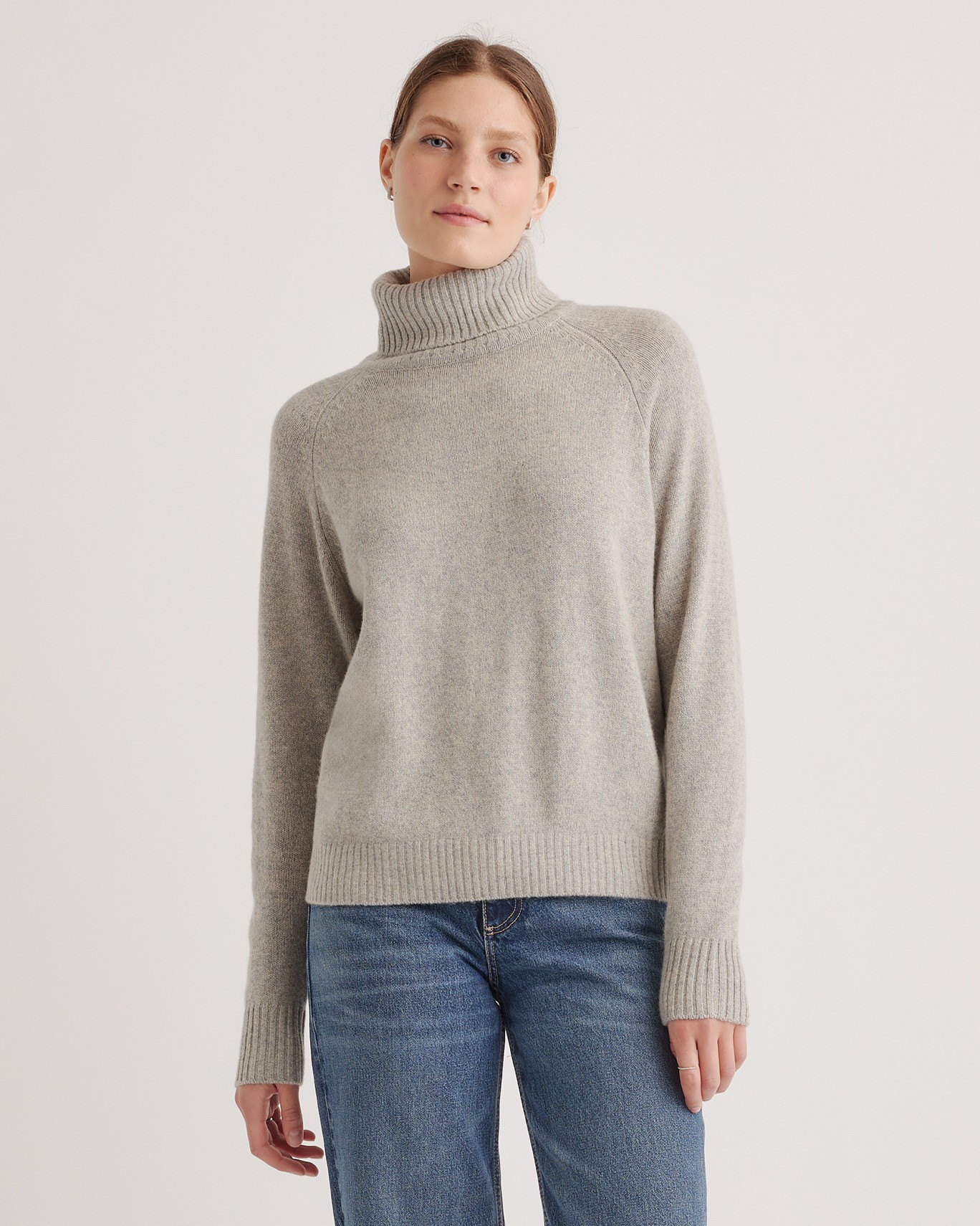 Quince | Women's 100% Yak Wool Turtleneck Sweater in Warm Heather Grey, Size XS | Quince