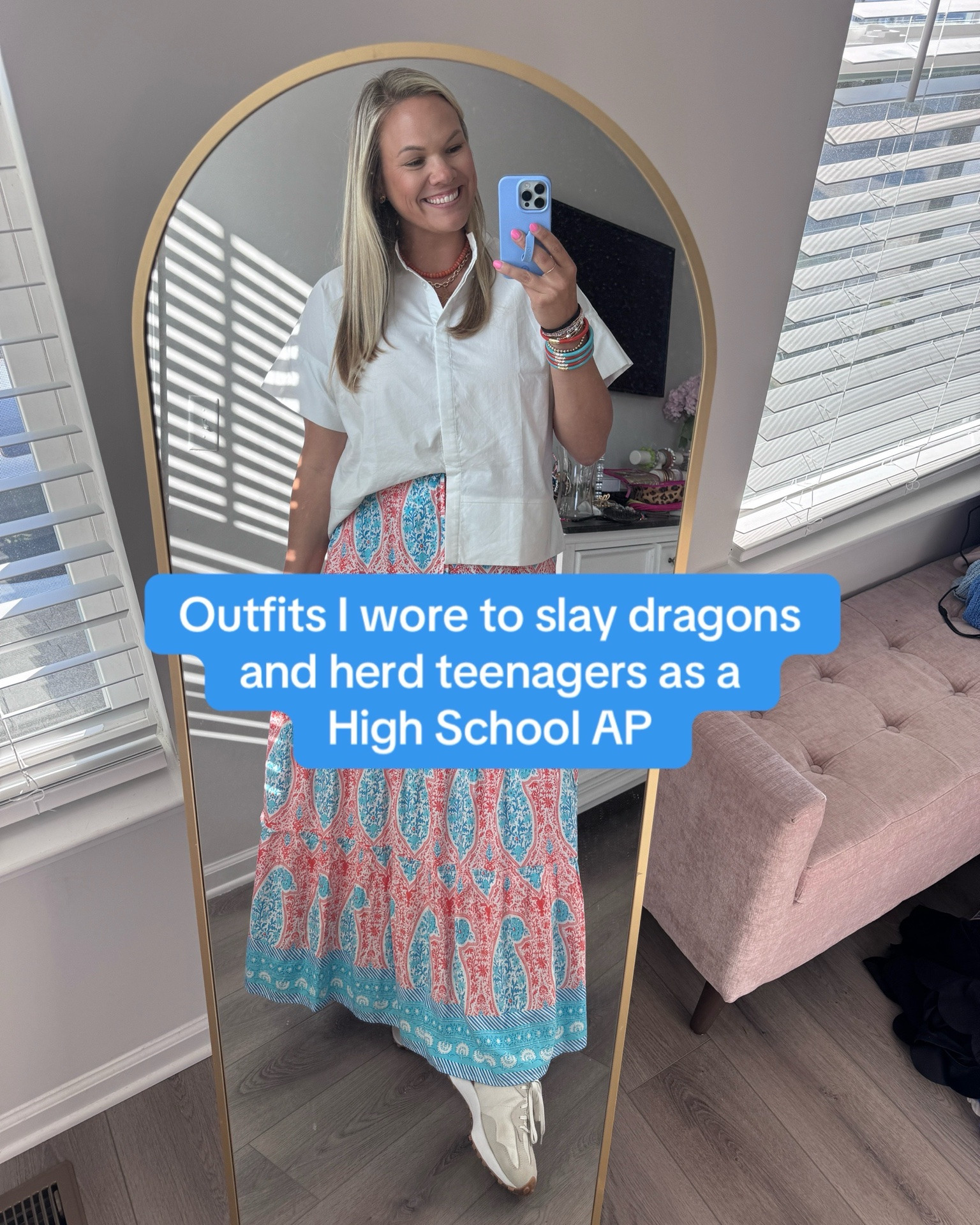 Outfits I wore to slay dragons, answer 47 walkie calls, and survive the emotional damage of May as a high school AP 💅🏼📚😂

A little bit of coastal grandma, a little bit of “please stop running in the hallway,” and a whole lot of comfy shoes because apparently assistant principals average 14 marathons a day. 🫠

Also… can we normalize fun work outfits in education?? Because if I’m breaking up chaos before 8am, I’m at least doing it in pink pants and cute sneakers. 💖✨

Which day is your favorite?? I can’t stop thinking about the floral car coat moment and the Devil Wears Prada 2 era 😭👏🏼

teacher outfits | assistant principal outfits | workwear inspo | educator style | teacher fashion | school admin outfits | colorful outfits | comfy workwear | sneaker outfits | business casual inspo | spring outfits | coastal grandma style | preppy outfits | pink outfit inspo | midsize fashion | work outfit ideas | casual chic outfits | AP life | teacher OOTD | office outfit inspo

#LTKootd #LTKTall #LTKMidsize