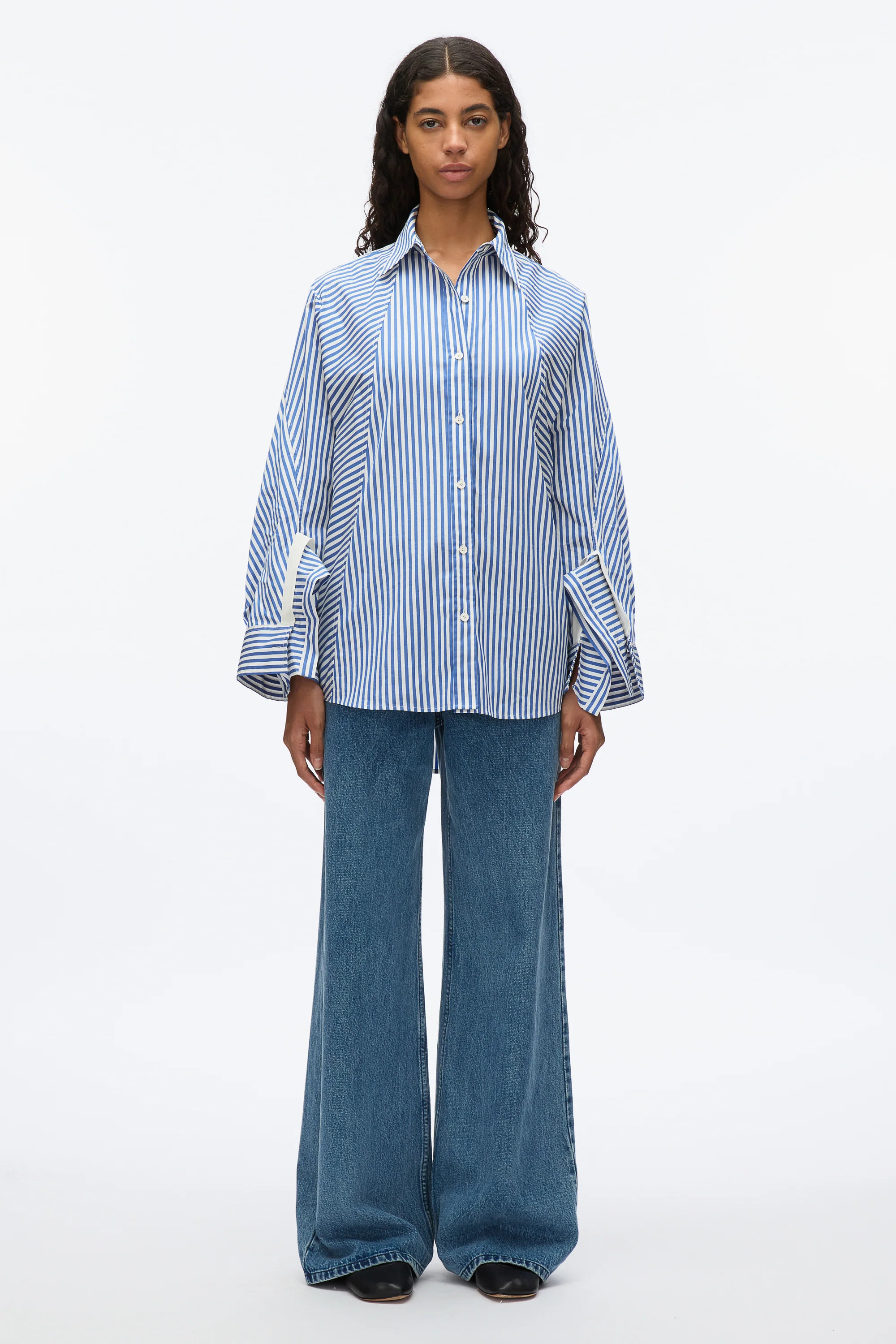 Oversized Stripe Shirt with Cascade Sleeves | 3.1 Phillip Lim