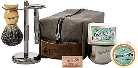 Gentleman Jon Deluxe Safety Razor Shaving Kit | Vintage Wet Shave Grooming Set for Men - Includes... | Amazon (US)