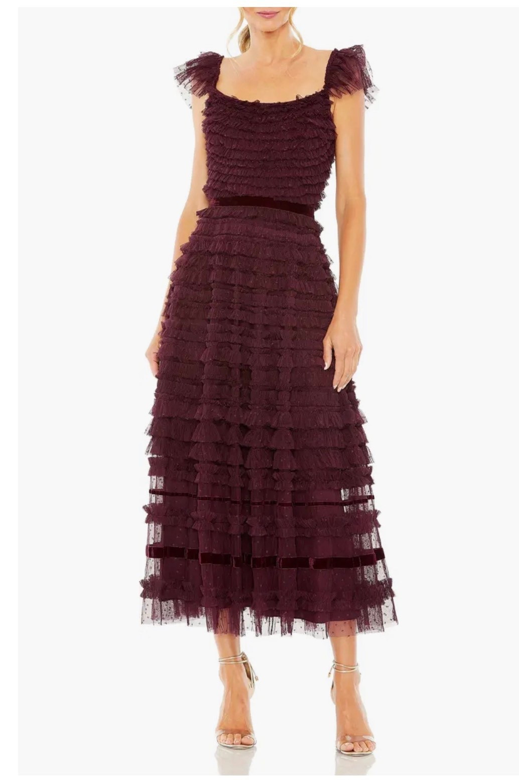 Women's Ruffle Cap Sleeve Embellished Tiered Midi Dress

Exude charm in our Ruffle Cap Sleeve Tiered Midi Dress. With playful ruffle cap sleeves and a flattering tiered design, this dress offers effortless style and grace, perfect for weddings, brunches, or garden parties.

#LTKWedding #LTKGiftGuide #LTKHoliday