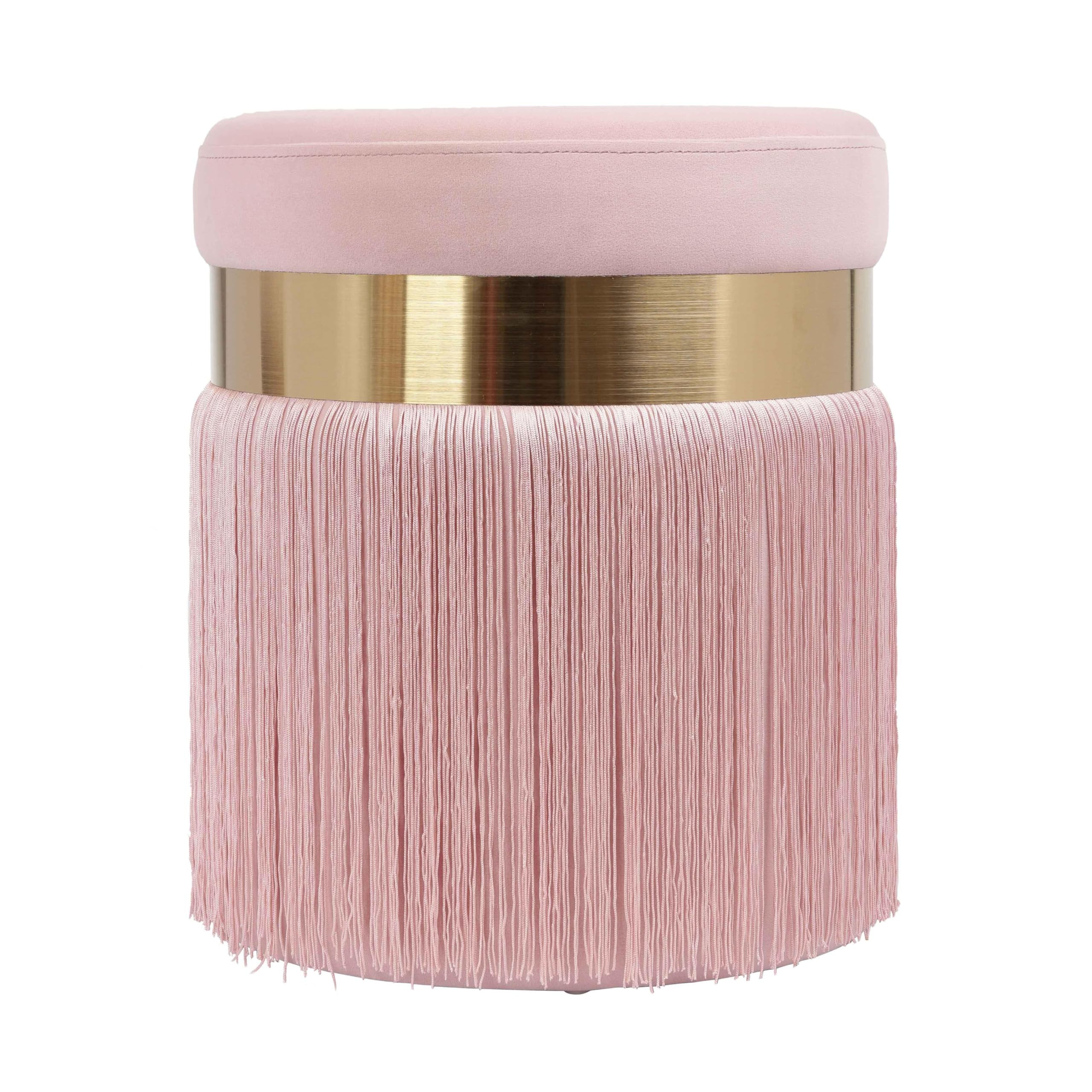 Tov Furniture Melody Tasseled Ottoman (Blush) | Amazon (US)