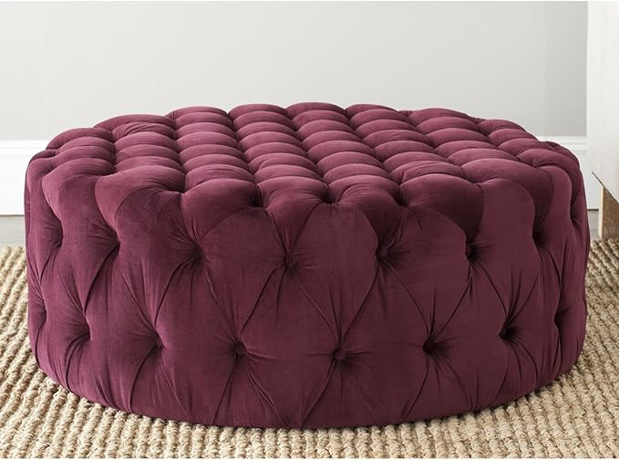 Safavieh Mercer Collection Charlene Ottoman, Bordeaux | Amazon (US)