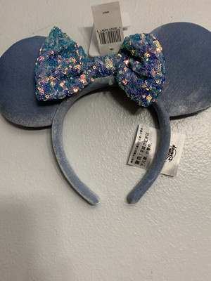 Disney Minnie Mouse Cornflower Blue Sequin Ears Headband NWT | eBay US