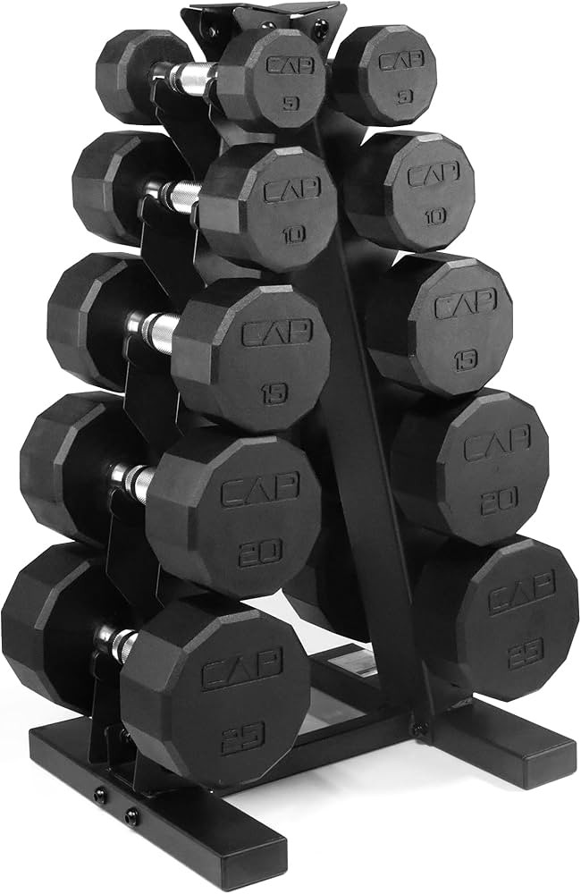 CAP Barbell Dumbbell Set with Rack | Multiple Options in 150lbs and 210lbs | Amazon (US)