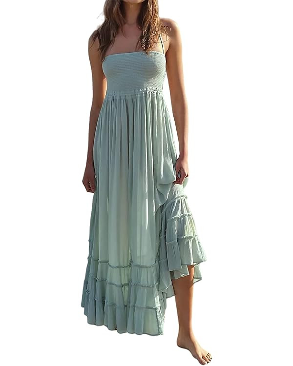 R.Vivimos Womens Summer Cotton Sexy Backless Long Dresses | Amazon (US)
