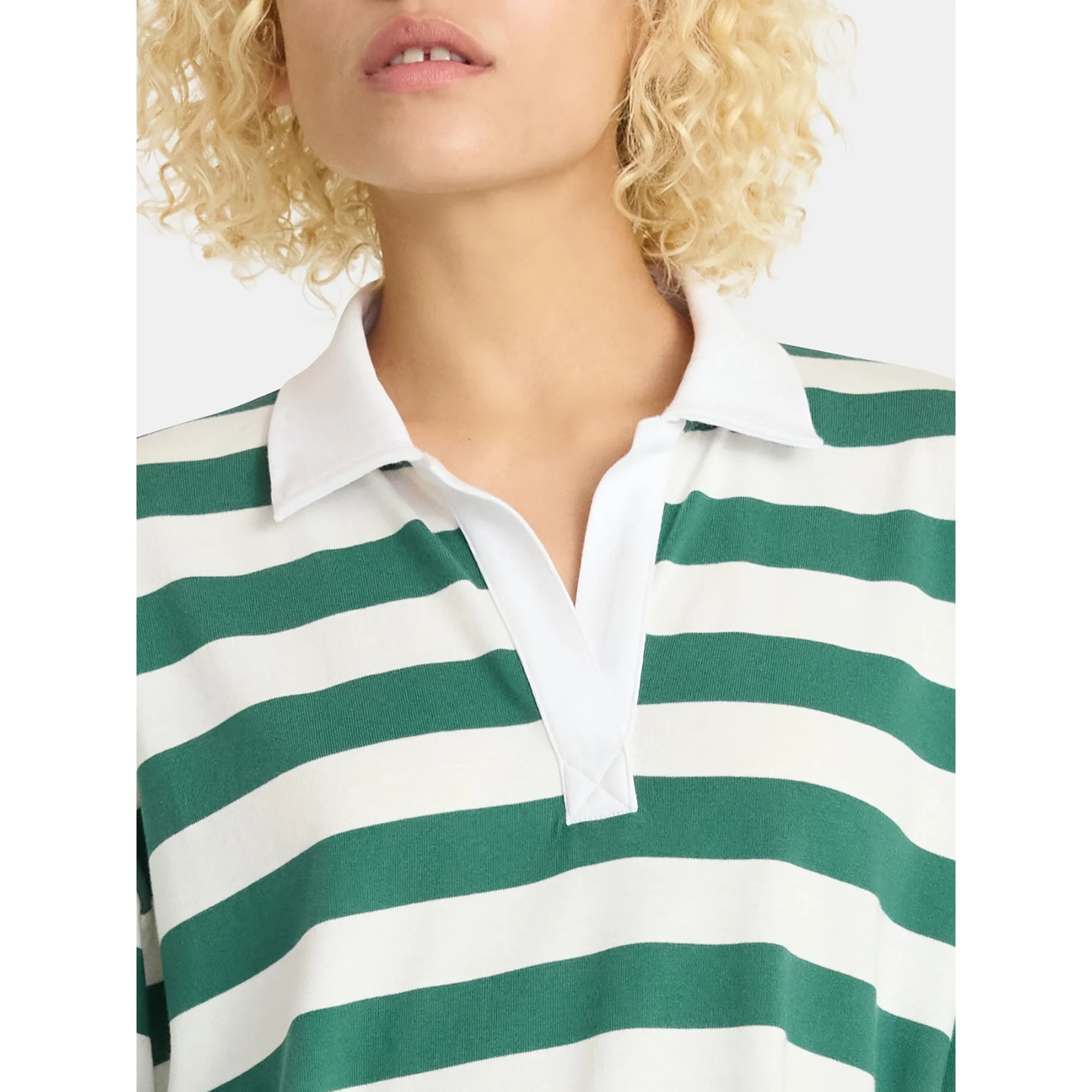 No Boundaries Rugby Polo Top, Women's | Walmart (US)