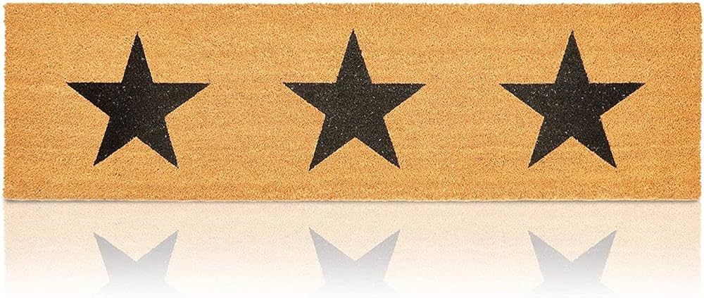 Juvale Long Nonslip Welcome Door Mat with Stars (17 x 60 in, Natural Coir) | Amazon (US)