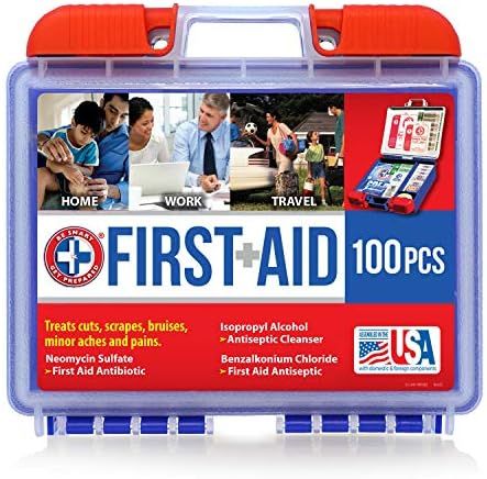 Be Smart Get Prepared 100 Piece First Aid Kit: Clean, Treat, Protect Minor Cuts, Scrapes. Home, Offi | Amazon (US)
