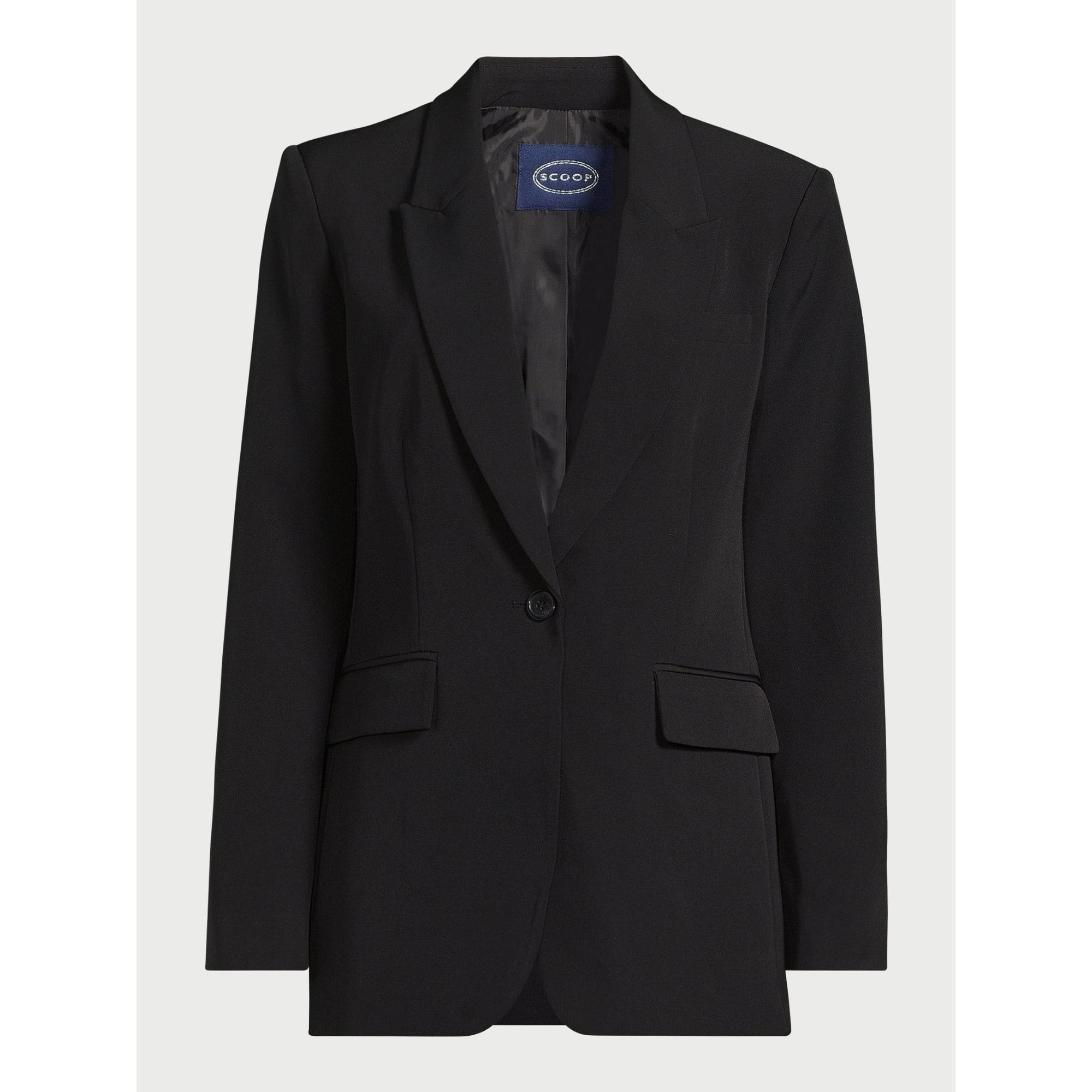 Scoop Women's Ultimate One Button Crepe Suit Blazer, Sizes XS-XXL | Walmart (US)
