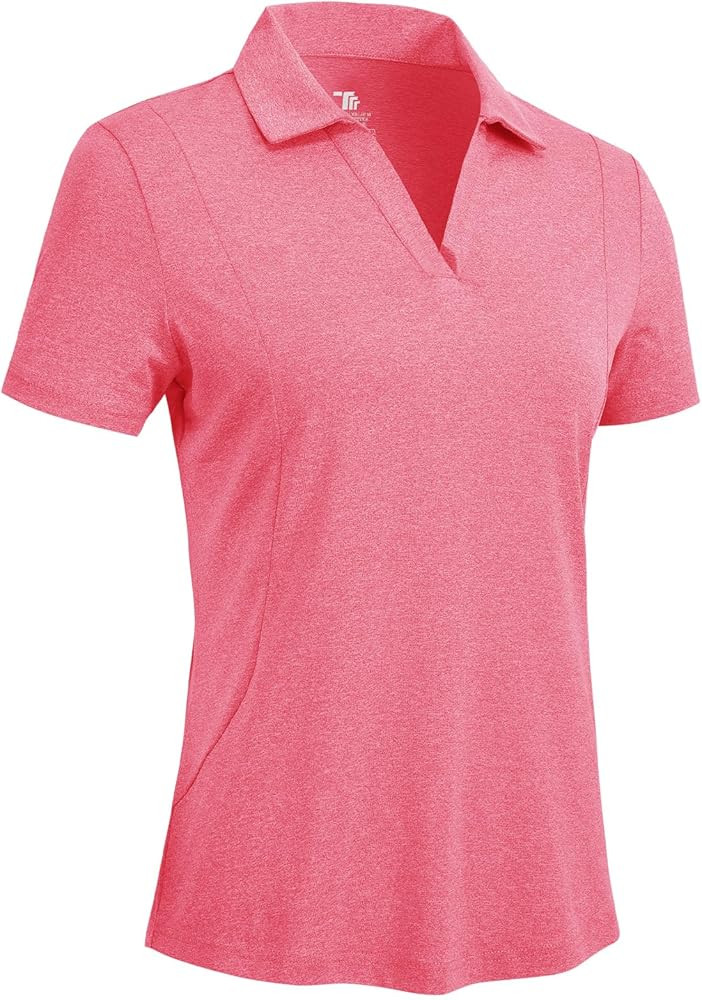 Rdruko Women's Golf Shirts Short Sleeve Dry Fit Polo Tennis V Neck Collared Athletic Shirts | Amazon (US)