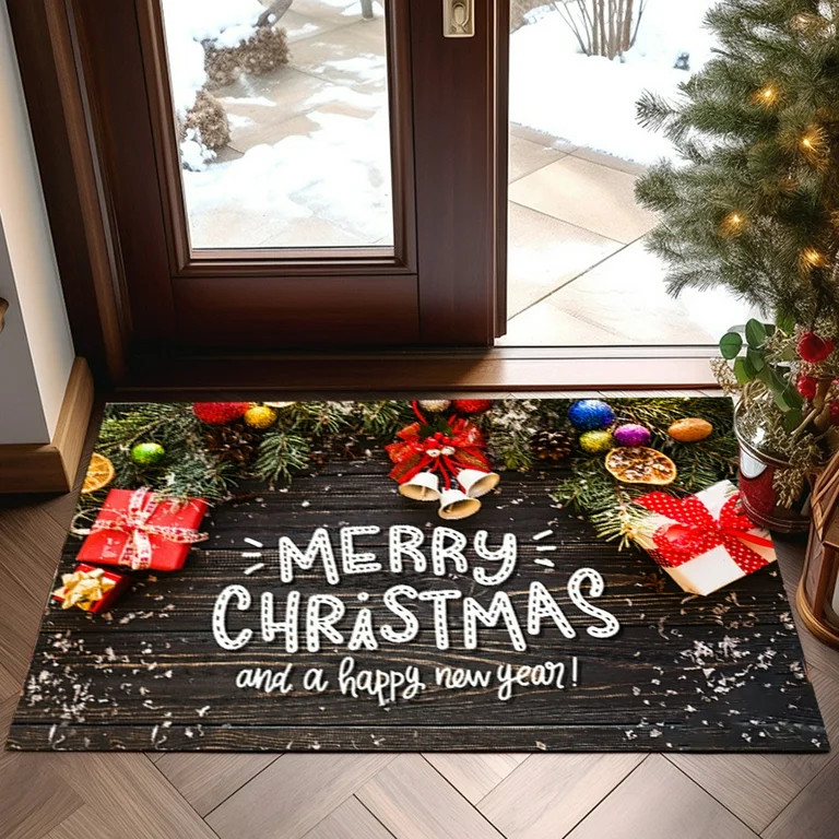 Xuniizn Christmas Door Mat Xmas Welcome Christmas Mat Non-Slip and Washable Winter Doormat Rubber... | Walmart (US)
