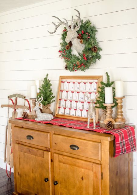 Inspiration for decorating your buffet or sideboard for Christmas! 

#LTKHoliday #LTKhome #LTKSeasonal